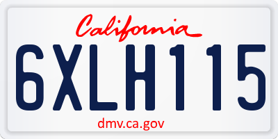 CA license plate 6XLH115