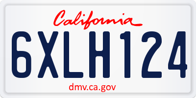 CA license plate 6XLH124