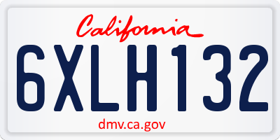 CA license plate 6XLH132
