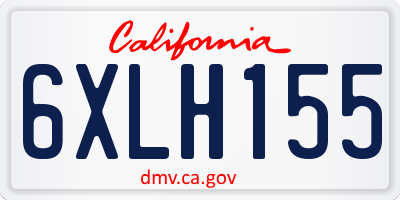 CA license plate 6XLH155