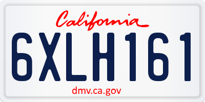 CA license plate 6XLH161