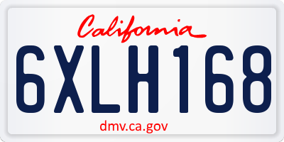 CA license plate 6XLH168