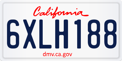 CA license plate 6XLH188