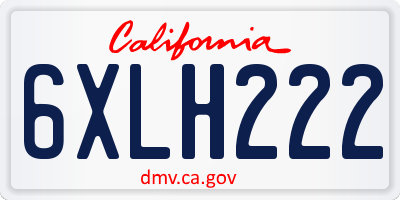 CA license plate 6XLH222