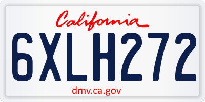 CA license plate 6XLH272