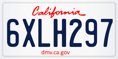 CA license plate 6XLH297