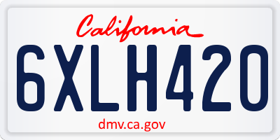 CA license plate 6XLH420