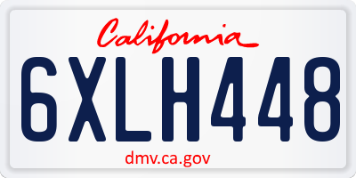 CA license plate 6XLH448
