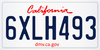 CA license plate 6XLH493