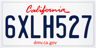 CA license plate 6XLH527