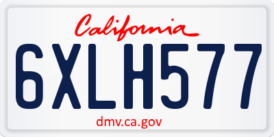 CA license plate 6XLH577
