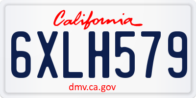 CA license plate 6XLH579