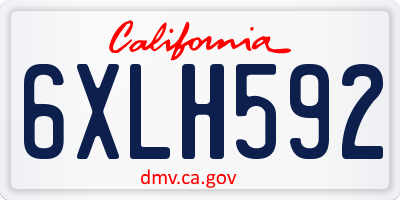 CA license plate 6XLH592