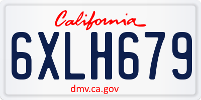 CA license plate 6XLH679