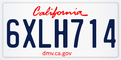 CA license plate 6XLH714