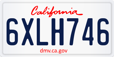 CA license plate 6XLH746