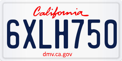 CA license plate 6XLH750