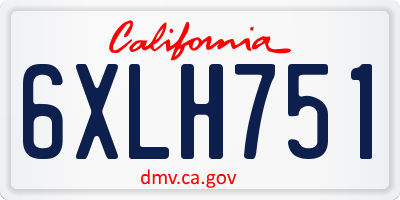 CA license plate 6XLH751