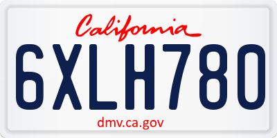 CA license plate 6XLH780