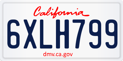 CA license plate 6XLH799