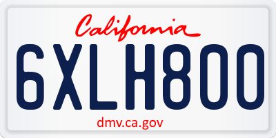 CA license plate 6XLH800