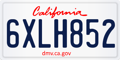 CA license plate 6XLH852