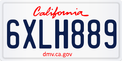 CA license plate 6XLH889