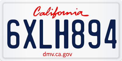 CA license plate 6XLH894