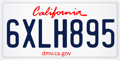 CA license plate 6XLH895
