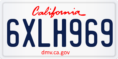 CA license plate 6XLH969