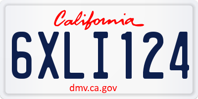 CA license plate 6XLI124