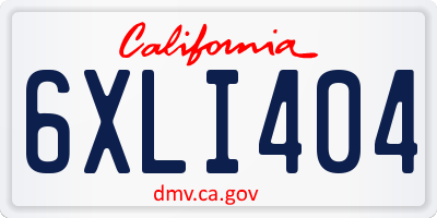CA license plate 6XLI404