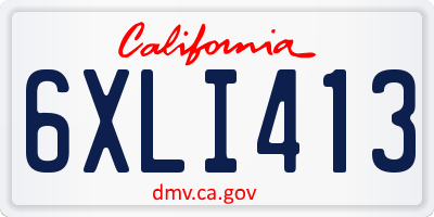 CA license plate 6XLI413