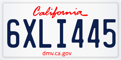 CA license plate 6XLI445