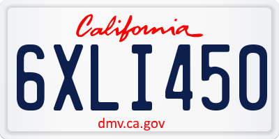 CA license plate 6XLI450
