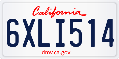 CA license plate 6XLI514