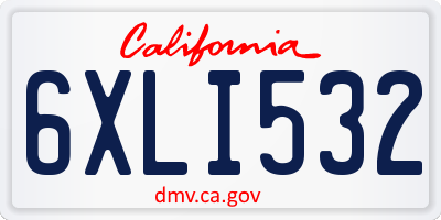 CA license plate 6XLI532