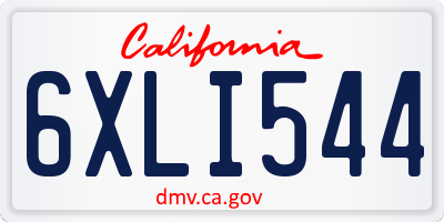 CA license plate 6XLI544
