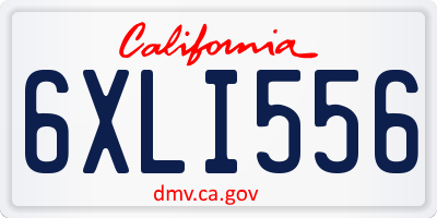 CA license plate 6XLI556