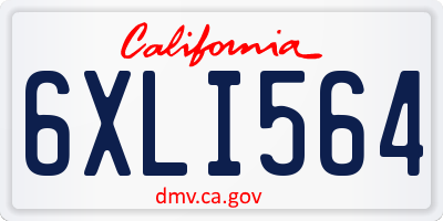 CA license plate 6XLI564
