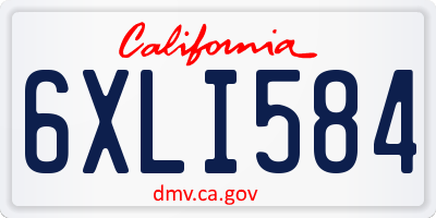 CA license plate 6XLI584