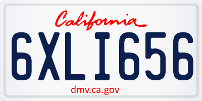 CA license plate 6XLI656