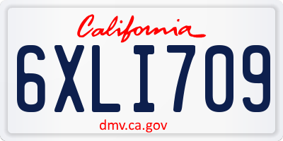 CA license plate 6XLI709