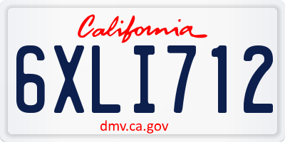 CA license plate 6XLI712