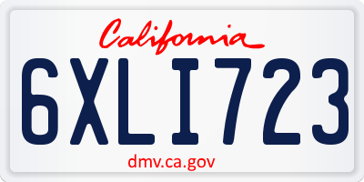 CA license plate 6XLI723