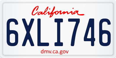 CA license plate 6XLI746
