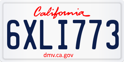 CA license plate 6XLI773