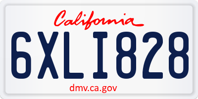 CA license plate 6XLI828