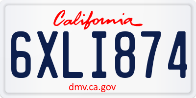 CA license plate 6XLI874