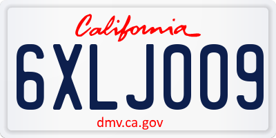 CA license plate 6XLJ009